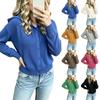 Damen Kapuzen Strick Cardigan Pullover Offene Vorderseite Lässige Jacke Mantel