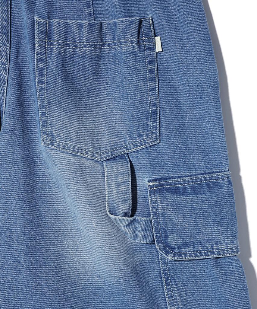 CRITIC Big Cargo Denim Bermuda Pants Light Indigo