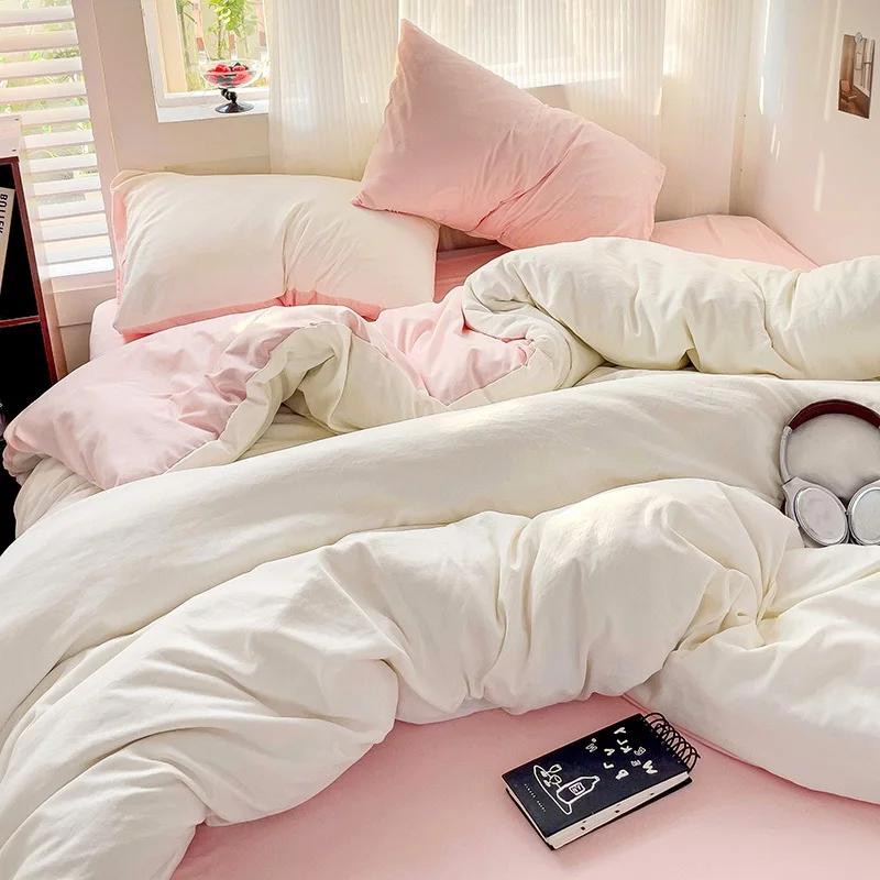 

Постельное белье Хлопковый комплект постельного белья с простыней пододеяльником наволочкой Односпальный Двуспальный Простыня Король Королева Двуспальный Полуторный Размер Twin150x200 3pcs