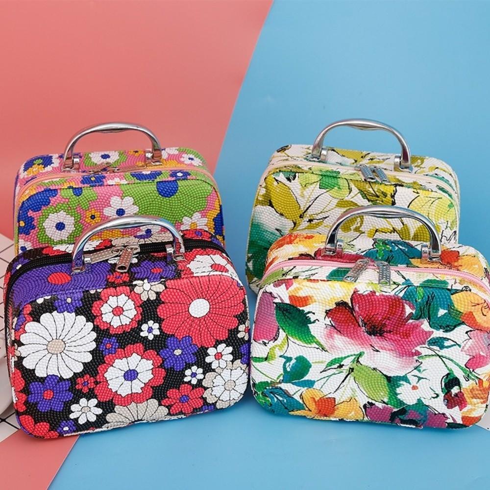 High Quality Floral Printed Cosmetic Bag Large Capacity Multifunctional Travel Wash Handbag Makeup Pouch Travel Organizer