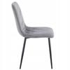 Gray velvet loft chair with upholstered black legs for the dining room Furnitex