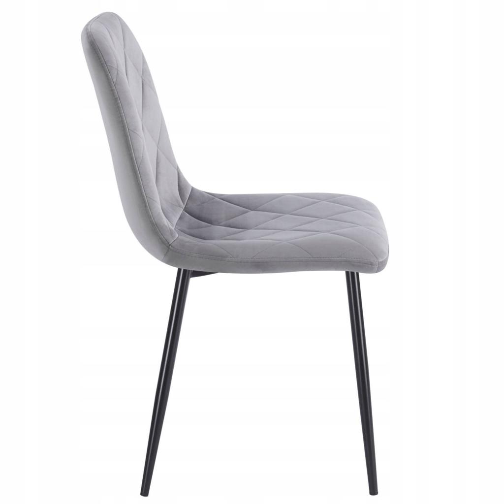 Gray velvet loft chair with upholstered black legs for the dining room Furnitex