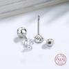 925 Sterling Silver Cubic Zirconia Ear Studs - Multiple Sizes (3mm/4mm/5mm) Hypoallergenic Piercing Jewelry for Women Men