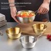 Juego de Cuenco para Vino de Arroz y Plato para Aperitivos de Acero Inoxidable con Doble Asa Estilo Coreano