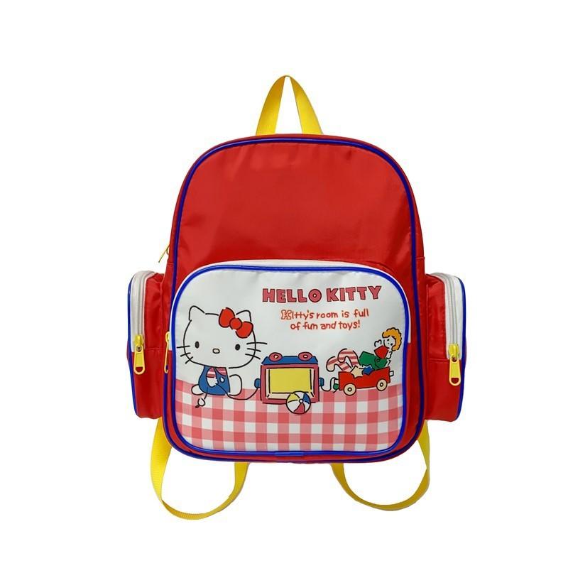 

Cat Red Backpack Featuring Nylon Multiple Pocket Storage Bags Teens
