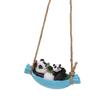 Swing Panda Statue Mother and Baby Panda Lying On The Swing Resin Simulation Animal Garden