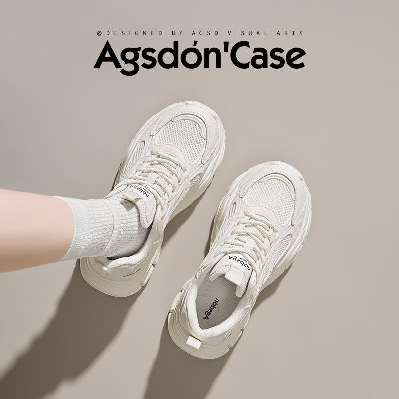 Agsdon Women s Chunky Mesh Platform Sneakers 35