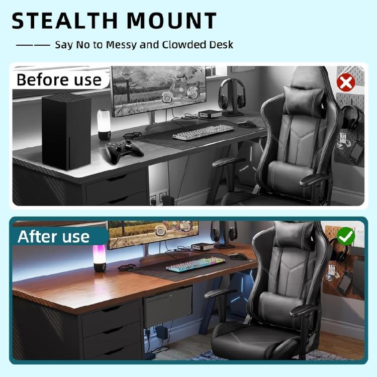 Effiziente Untertisch-Ständer-Organizer Aufbewahrungshalterung Halter für Konsolen Hält Ihre Gaming-Ausrüstung ordentlich angeordnet