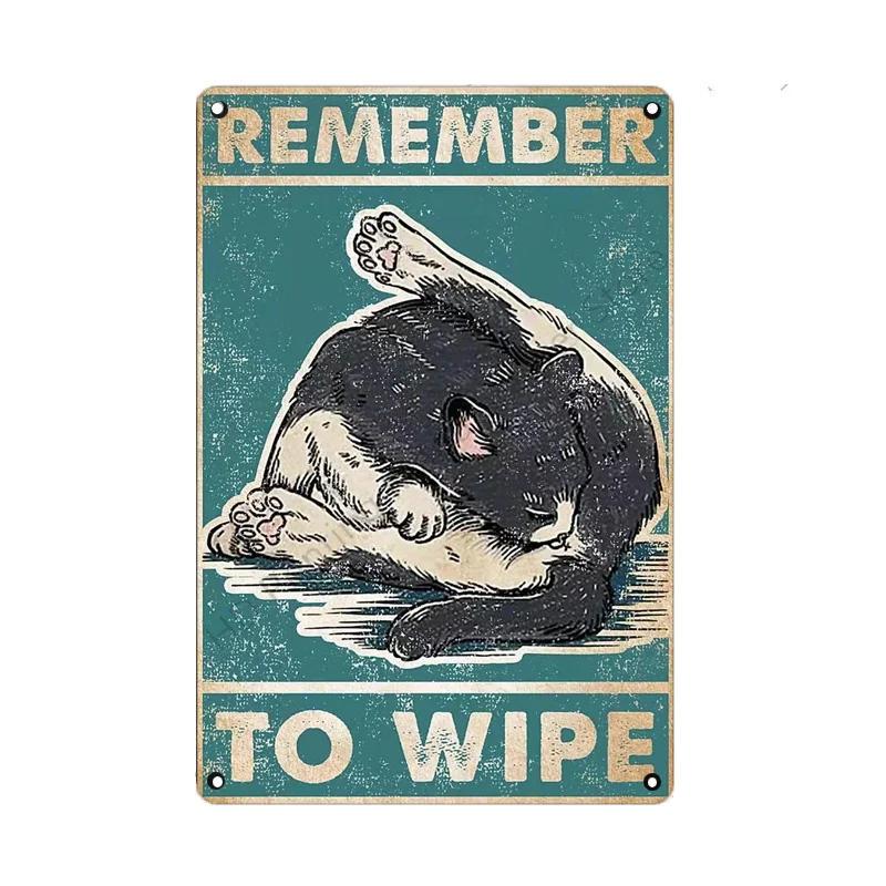 Black Cat Metal Sign Vintage Cattle Metal Plaque Tin Painting Art Poster Kitchen Decoration For Living Room Pet Shop Wall Decor