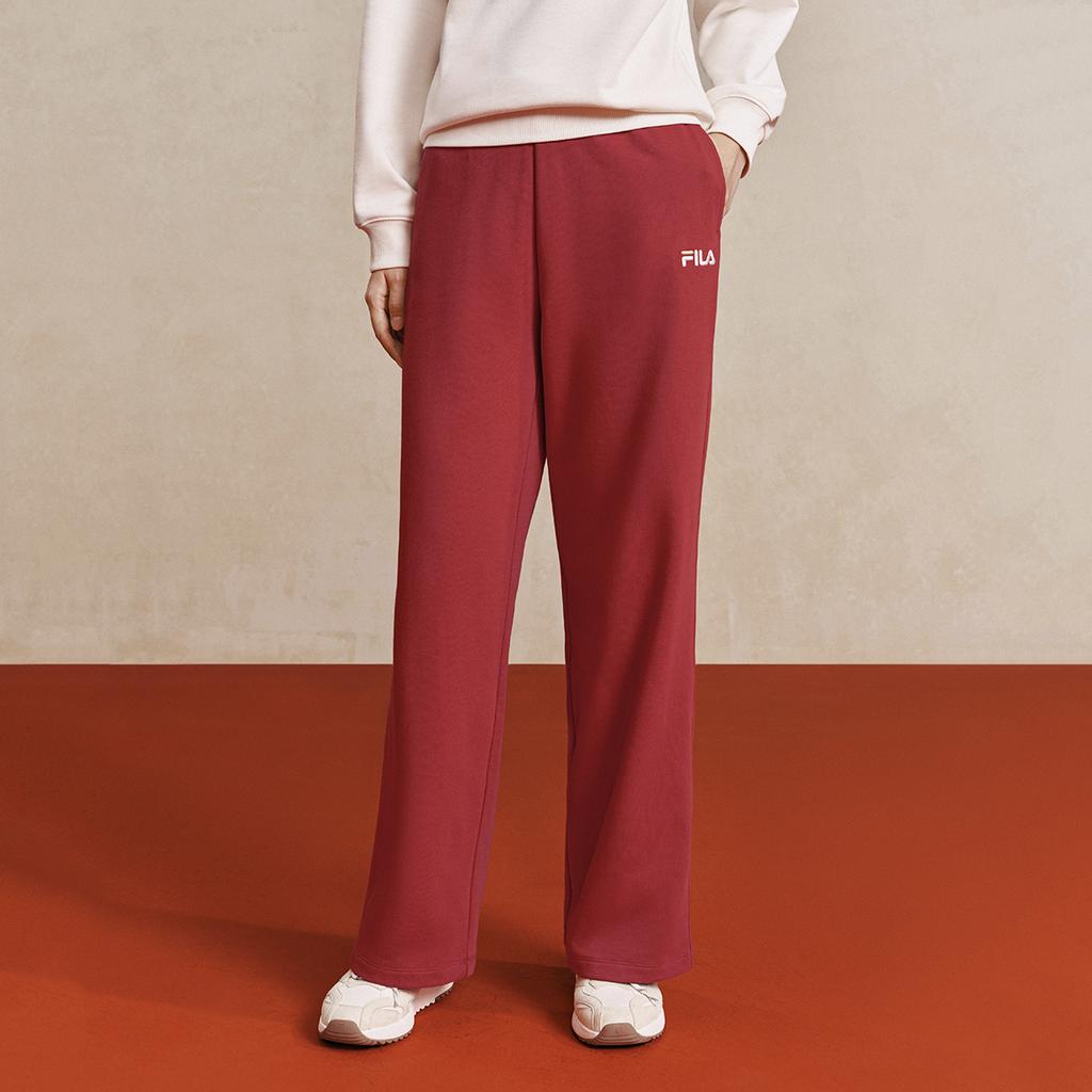 FILA Original Classic Minimalist Fashion Retro Versatile Comfortable Loose Casual Pants Women bottoms Red F51W619601FRD
