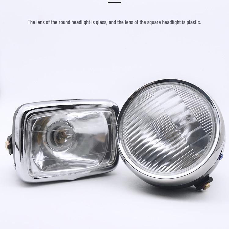 Yibai Ke Motorcycle Headlight: Round & Square Bulbs for Jialing JH70/4