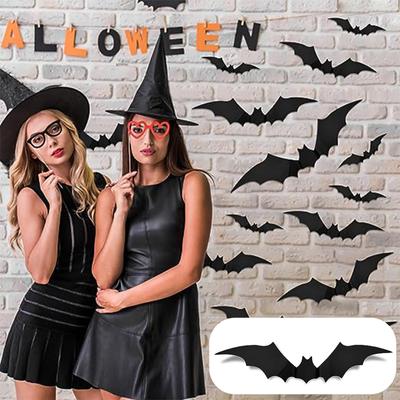 Wall Decor,96 Pcs 3D Halloween Decoration Stickers Black Spooky