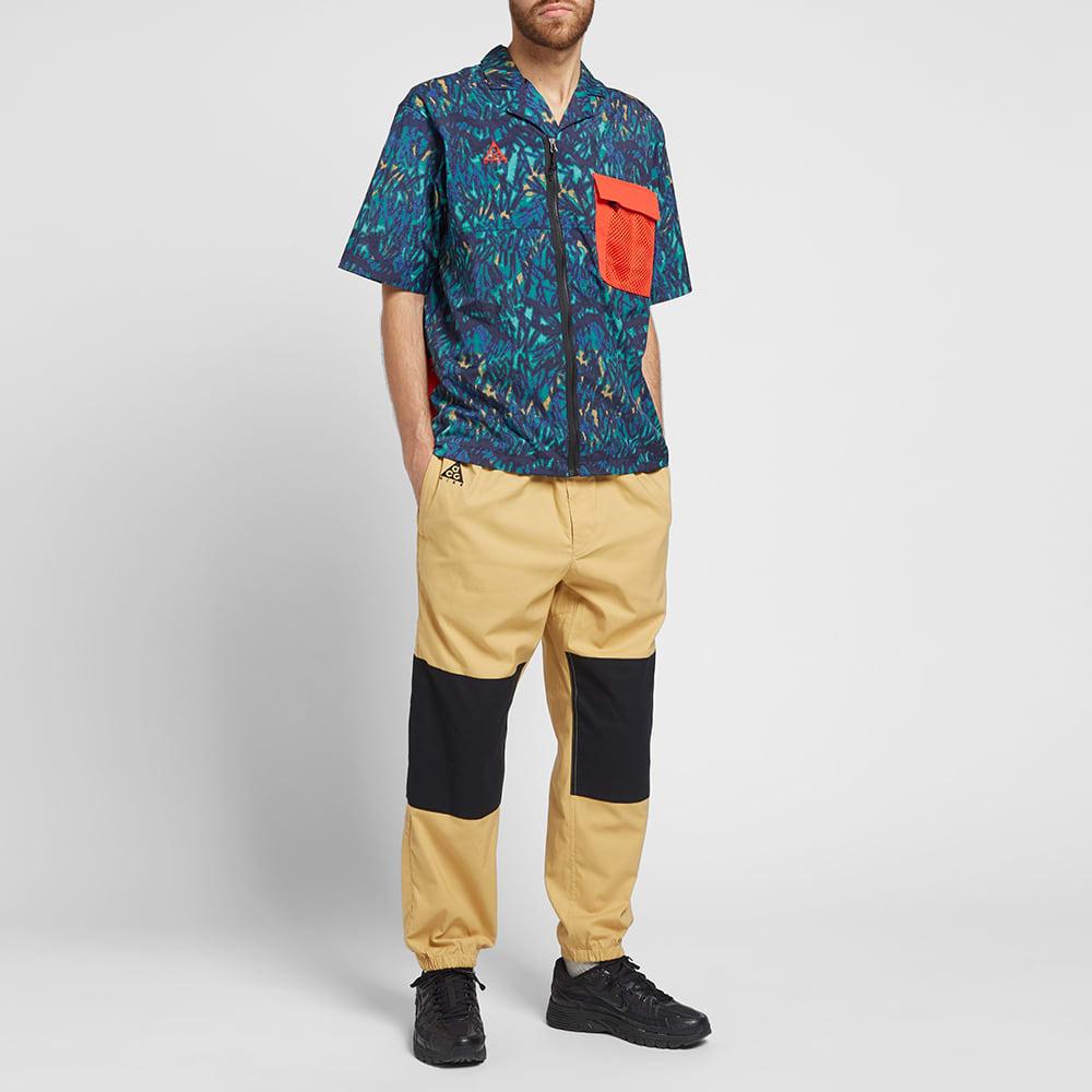 Nike Acg Series All Over Print Shirt Men Tops Royal-Blue Orange CD7636-405