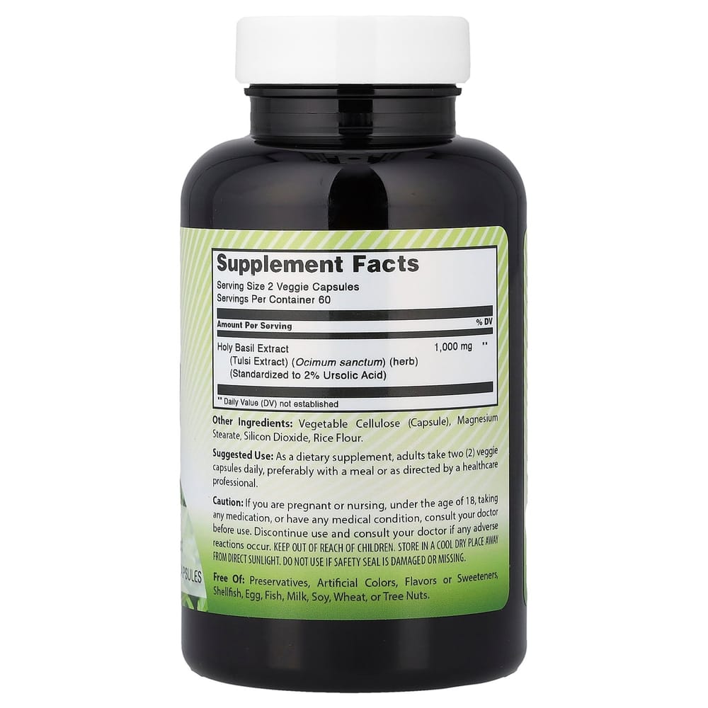 iHerb Holy Basil 500mg Veggie Capsules, 120 Tablets