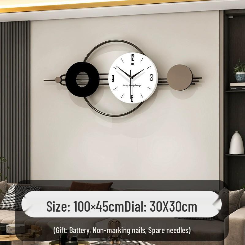 Modern Minimalist Luxury Wall Clock for Living Room or Restaurant - No-Punch Installation, Elegant Decor