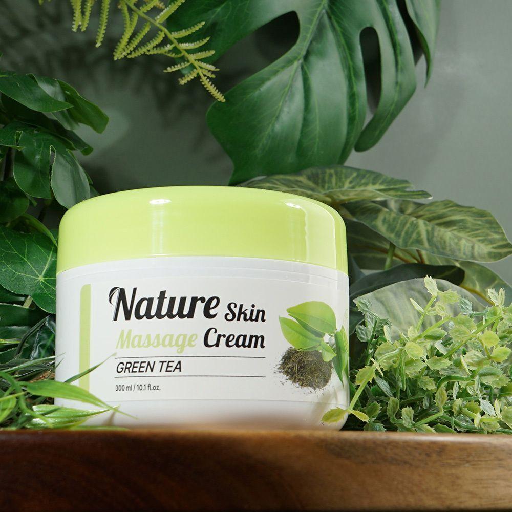LEPVICCQ Green Tea Massage Cream for Tired Skin, 300ml, with Centella Asiatica Extract