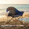 Portable Armchair With Beverage Holder Foldable Design Camp Seat Sturdy Frame Includes Carrying Bag For Beachon The Moveers