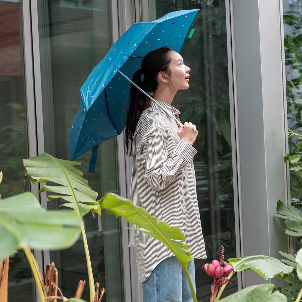 Smartduo Plus Lightweight Folding Umbrella for Both Sunny and Rainy Days Parasol 6 Ribs Compact Water Repellent UV Protection for Women Men Women Men