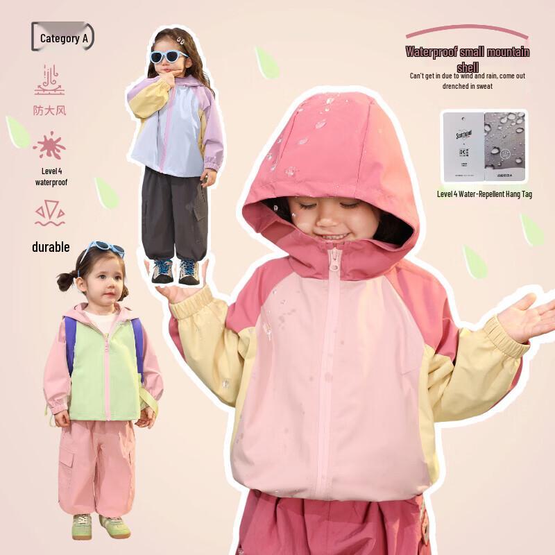 LUSON Baby Girl s Waterproof Hooded Windbreaker 80