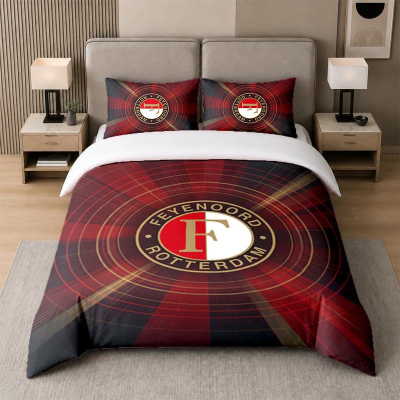 3Pcs Bedding SetFeyenoord Soft Bed Sheet and Two Pillowcases Home Bedroom Decor