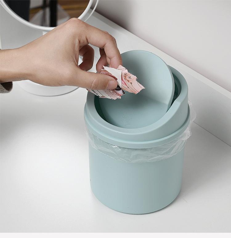 

Мини Настольная Корзина Маленькая Мусорная Корзина Туба 1 шт. с Крышкой Мусорная Корзина для Спальни Мусорное Ведро Чистое Рабочее Место Коробка для Хранения Дом Стол синий