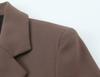 European Style Double-Breasted Padded Shoulder Suit Jacket & Zippered Tapered Pants Set