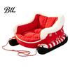 Holiday Sleigh Pet House Christmas Dog Bed with Non Slip Base, Plush Calming Sofa Durable for Cats Indoor Outdoor, Fun Puppies Anti Cat