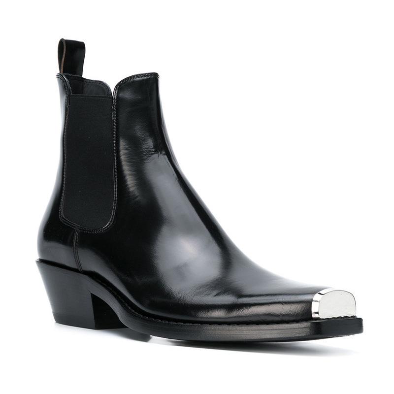 Men's Chelsea Square-Toe Iron Toe Boots - British Martin Trend