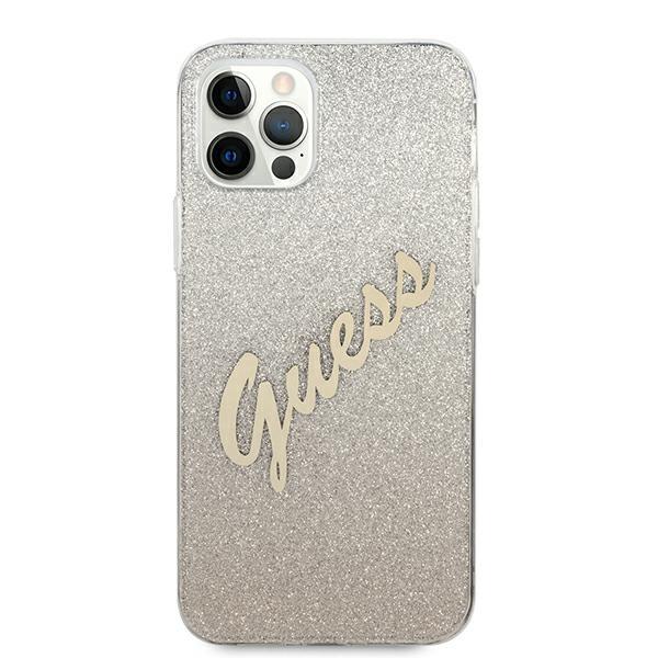 Guess Guhcp12Mpcuglsgo Iphone 12/12 Pro6,1 Złoty/Gold Hardcase Glitter Gradient Script