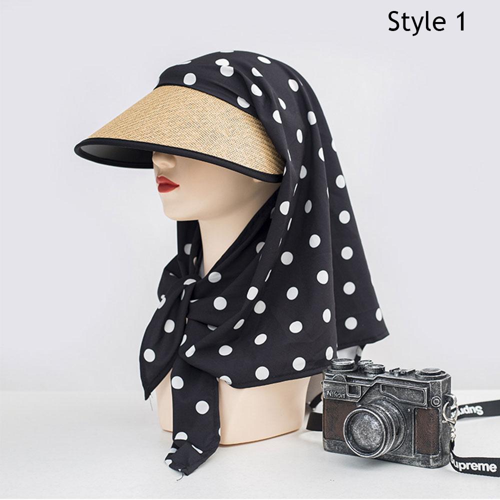 Korean Style Headscarf Hat Outdoor Camping Style Sun Protection Hat Y2K Hip-Hop Scarf Hat Wide Brim Uv Protection Baseball Cap