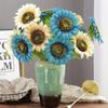 6pcs Multicolor Artificial Sunflower Flowers Long Stem Large Silk Sunflowers Bridal Wedding Bouquet Flower Arrangements for Outdoor