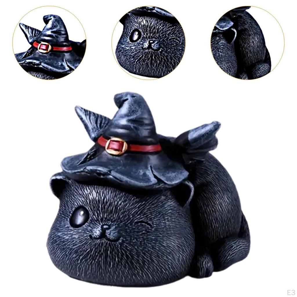 Cat Figurine Resin Tea Pet Gift for Enthusiasts Home Accent Table Sculpture Study Shelf