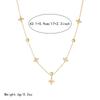 Gold Plated Stainless Steel Four-leaf Flower Crystal Station Necklace for Women