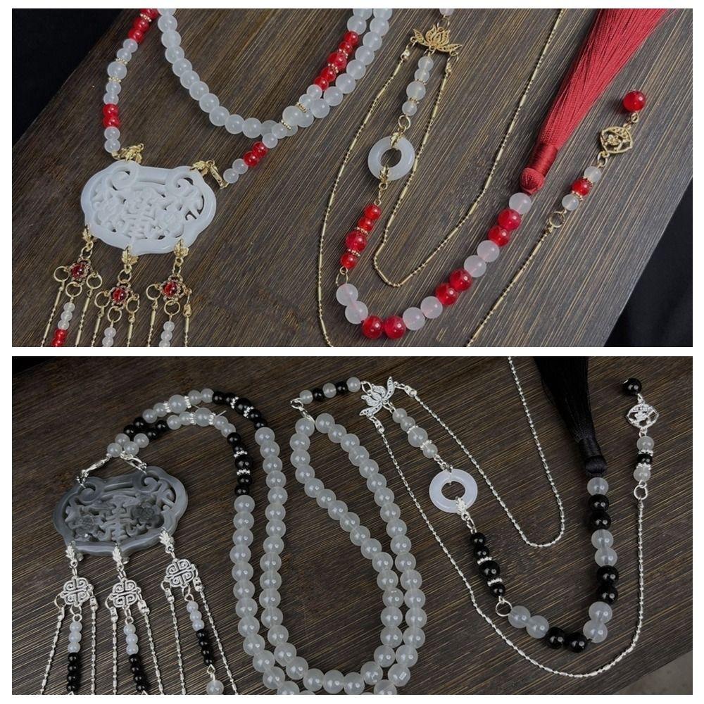 Pearl Chinese Pearl Necklace Tassel Ethnic Pearl Pendant Sweet Hanfu Necklace  Cheongsam
