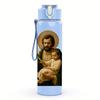 1PC Saint Joseph Infant Portrait 750ml Color Plastic Sports Water Bottle Leakproof Flip Straw Lid For Sports Office Home Use