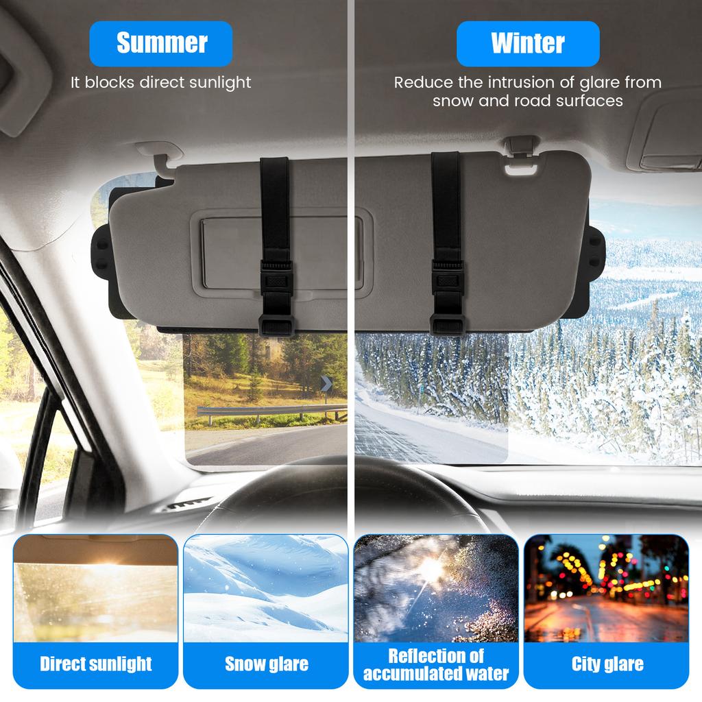 Car Visor Sun Extender Anti-Glare Sun Blocker Anti-UV Universal Adjustable Extension Board Shield Car Interior Accessories