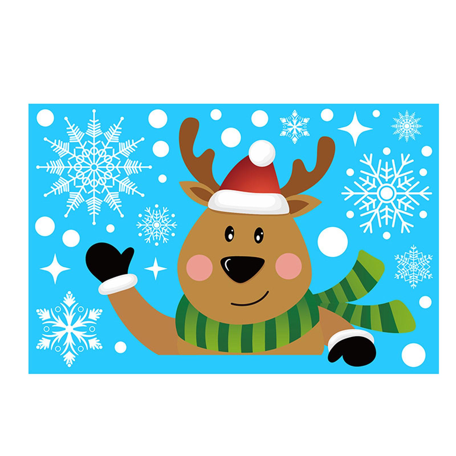 

2026 Christmas Santa Elk Static Sticker Pvc Window Stickers Beautify Snowflake Removable Wall Decals New Year Party Glass Paste