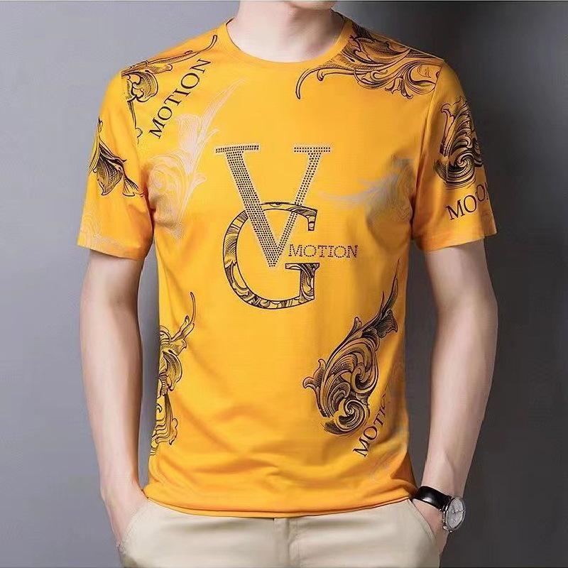 Men's Korean Slim Fit Summer Short Sleeve Printed T-Shirt