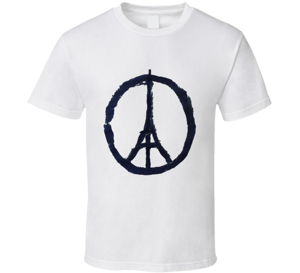 Eiffel Tower Peace Symbol T Shirt Mens Womens Tees Top M