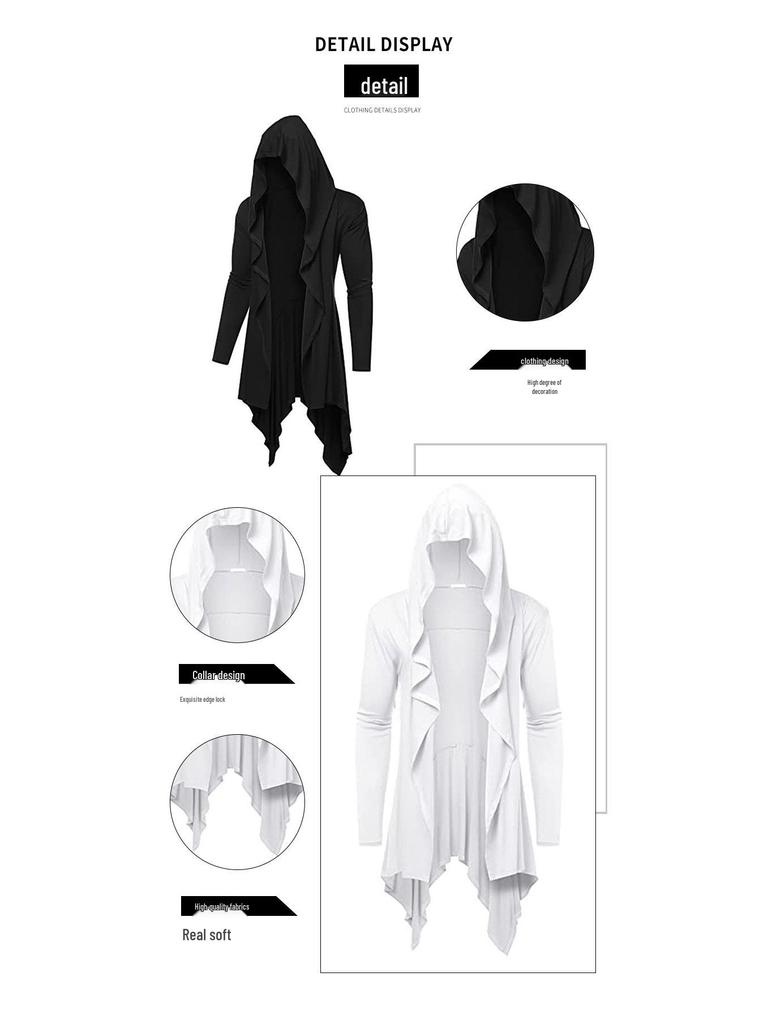 Gotischer Mittelalter-Kapuzen-Strickmantel Cosplay-Mantel