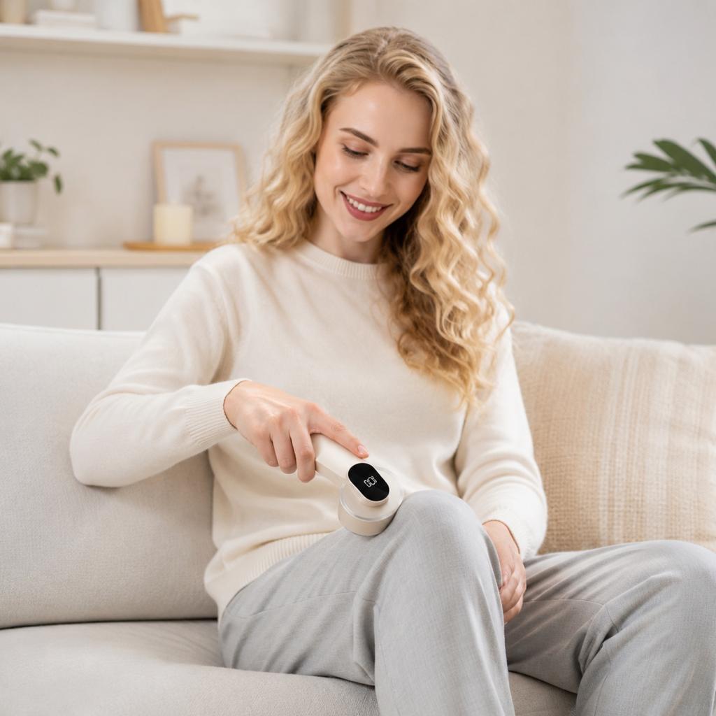 Electric Fabric Shaver Rechargeable Lint Remover with Digital Display Portable Clothes Pill Remover for Home Use