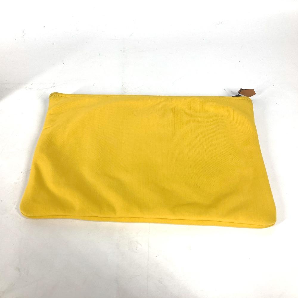 Hermes Neovan MM Beuteltasche Zweifarbig Clutch Tasche Polyamid Gelb/Weiß