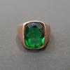 Cushion Cut Green Tourmaline Sterling Silver Rose Gold Fill Ring Jewelry, Unique Statement Tourmaline Ring