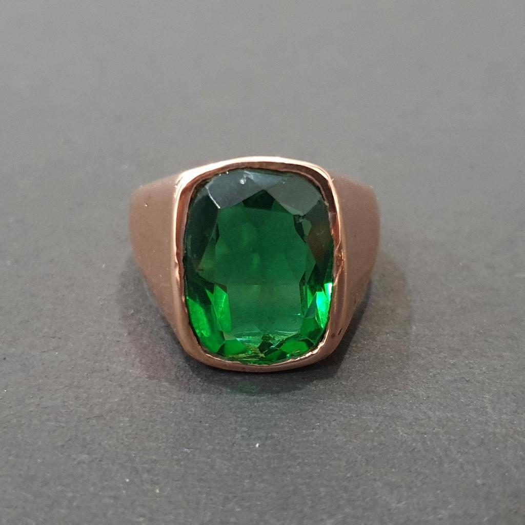 Cushion Cut Green Tourmaline Sterling Silver Rose Gold Fill Ring Jewelry, Unique Statement Tourmaline Ring