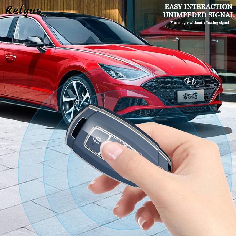 Tpu Car Key Case For Hyundai Tucson Solaris Sonata Hybrid Nexo Nx4 Santafe Dn8 4 Buttons    Keyless Protection Cover
