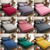 5 Different Sizes Fitted Sheet Solid Color Flannel Elastic Band Fitted Sheet Mattress Protector Cover Velvet Bedspread Bedding
