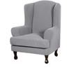 Wingback Chair Covers 2 Piece Wing Chair Slipcover Stretch Slipcover for Wingback Chairs Wing Chair Cover with Elastic Bottom Non-Slip Furniture Cover