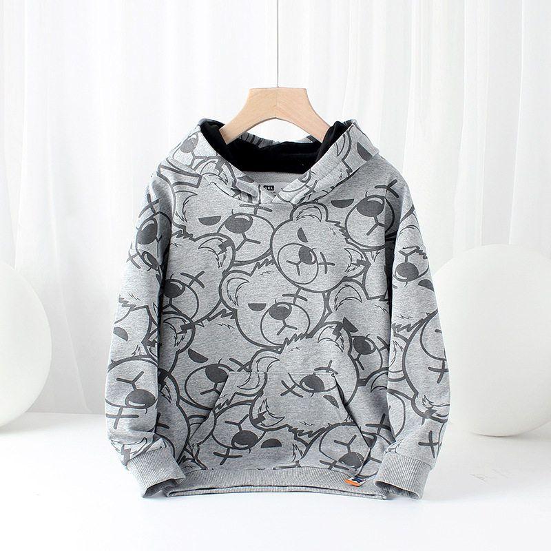Осенне-зимний худи для детей с узором в виде кольца из меха Grey 140 cm