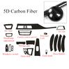 1x 5D Carbon Fiber Car Decal Trim Pkg Radio Center Door For BMW 3 Series F30 F31