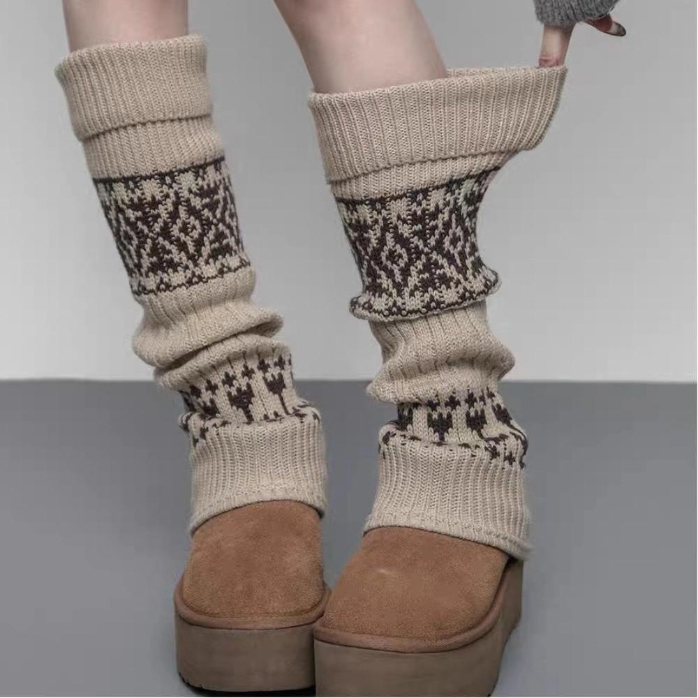 Soft Matching Shoes Knitted Mid-Calf Socks Long Tube Keep Warm Long Tube Socks Thick Warm Leggings Winter
